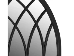 Espejo de jardín negro hierro para exterior 70x30 cm ES578232