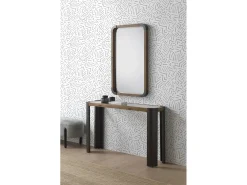 Espejo de madera con cantos de metal 67x113 cm