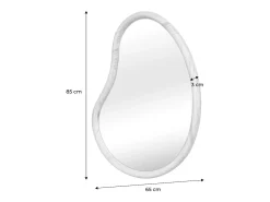 Espejo de madera de abeto decorativo de pared, 85cm natural