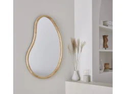 Espejo de madera de abeto decorativo de pared, 95cm natural
