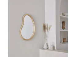 Espejo de madera de abeto decorativo de pared, 65cm natural