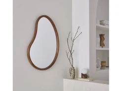 Espejo de madera de abeto decorativo de pared, 85cm nogal