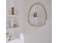 Espejo de madera de abeto decorativo de pared, 75cm natural