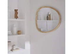Espejo de madera de abeto decorativo de pared, 75cm natural