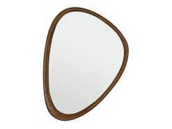 Espejo de madera de mindi maciza con acabado nogal 75x60 cm