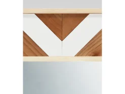 Espejo de madera maciza en tono roble oscuro, natural y blanco de 163x84cm - MOSAIK - DECOWOOD