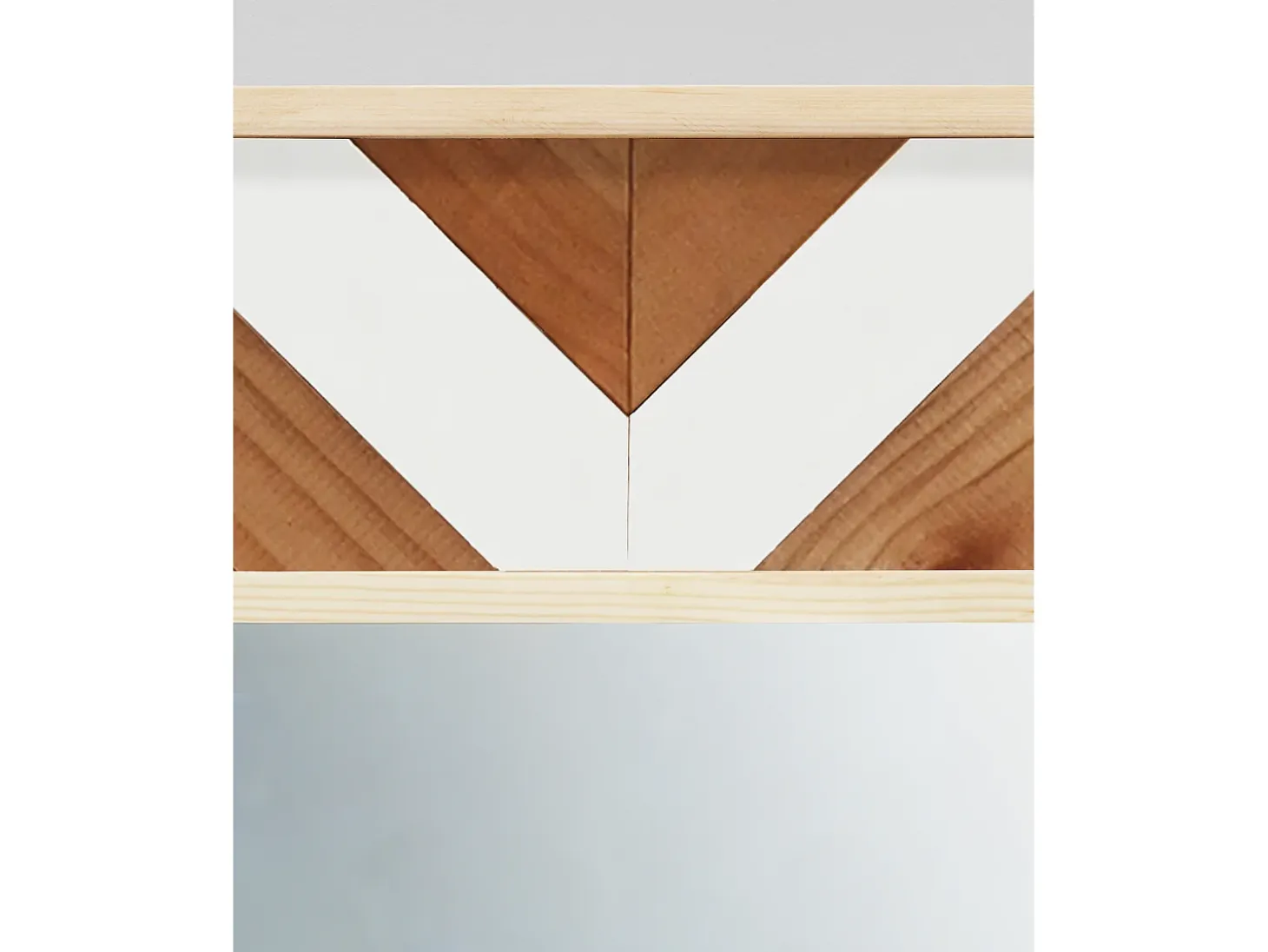 Espejo de madera maciza en tono roble oscuro, natural y blanco de 163x84cm - MOSAIK - DECOWOOD