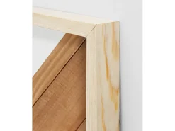 Espejo de madera maciza en tono roble oscuro, natural y blanco de 163x84cm - MOSAIK - DECOWOOD
