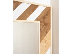 Espejo de madera maciza en tono roble oscuro, natural y blanco de 163x84cm - MOSAIK - DECOWOOD