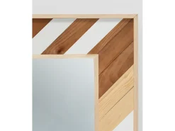 Espejo de madera maciza en tono roble oscuro, natural y blanco de 163x84cm - MOSAIK - DECOWOOD