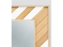 Espejo de madera maciza en tono natural y blanco de 163x84cm - ZAZOO - DECOWOOD