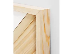Espejo de madera maciza en tono natural y blanco de 163x84cm - ZAZOO - DECOWOOD