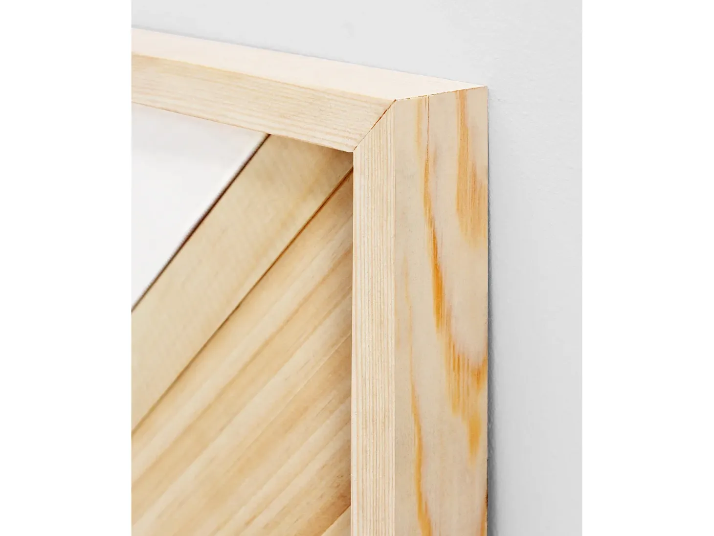 Espejo de madera maciza en tono natural y blanco de 163x84cm - ZAZOO - DECOWOOD