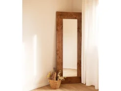 Espejo de madera maciza tono roble oscuro de 165x65cm - IZAL - DECOWOOD