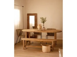 Espejo de madera maciza tono roble oscuro de 165x65cm - IZAL - DECOWOOD