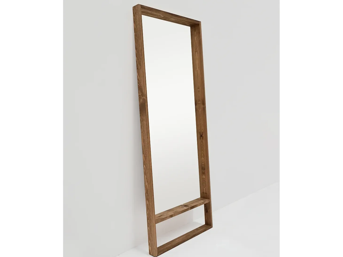 Espejo de madera maciza tono roble oscuro de 160x80cm - WALLS - DECOWOOD
