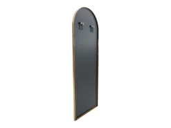 Espejo de maquillaje en vidrio templado, marco de aleación de aluminio, arqueado, 165*60 cm, dorado
