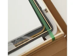 Espejo de maquillaje en vidrio templado, marco de aleación de aluminio, arqueado, 165*60 cm, dorado