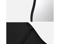 Espejo de metal negro con forma orgánica decorativo de pared negro