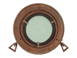 Espejo de ojo de buey de pared aluminio y vidrio Ø23 cm ES836402