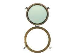 Espejo de ojo de buey de pared aluminio y vidrio Ø50 cm ES705077