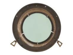 Espejo de ojo de buey de pared aluminio y vidrio Ø50 cm ES705077