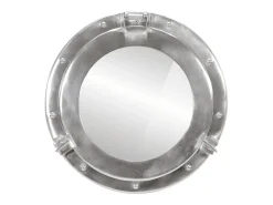 Espejo de ojo de buey de pared aluminio y vidrio Ø38 cm ES238805