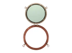 Espejo de ojo de buey de pared aluminio y vidrio Ø50 cm ES738147
