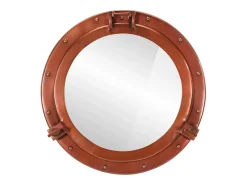 Espejo de ojo de buey de pared aluminio y vidrio Ø50 cm ES738147