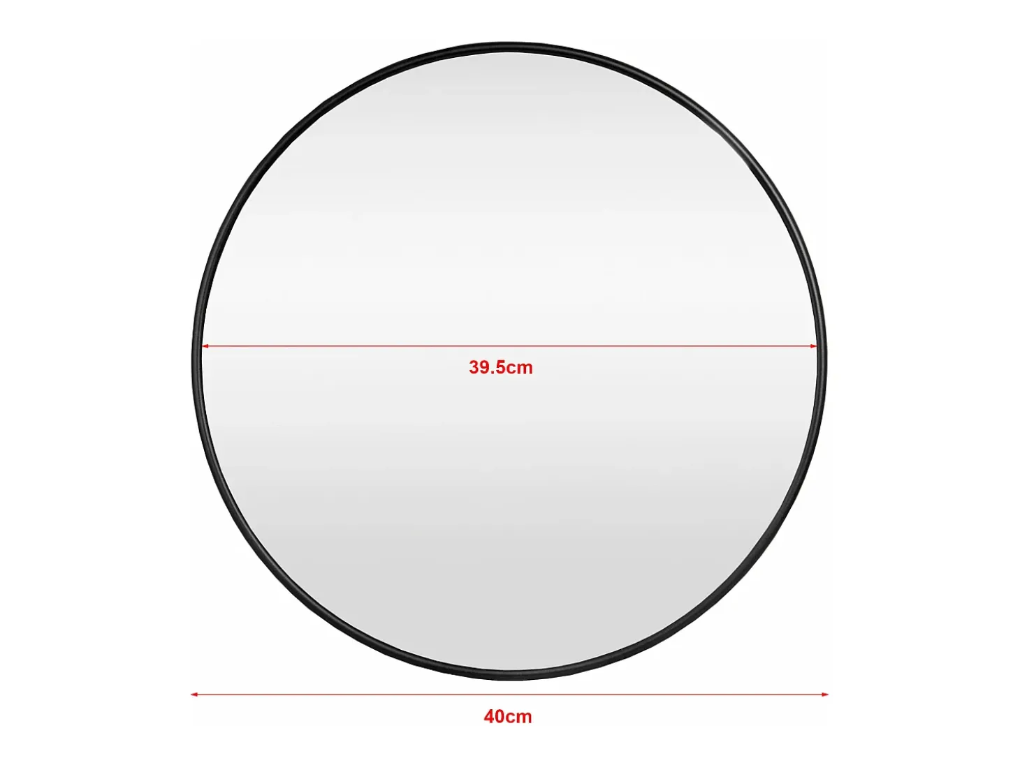 Espejo de pared 40 cm de diámetro marco de aluminio negro 03_0007934