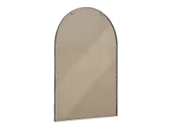 Espejo de pared arqueado con marco de hierro y cristal, color plateado (65 x 2,5 x 91 cm)