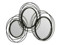 Espejo de pared art déco de metal negro ARKO - L 117 x H 76 cm