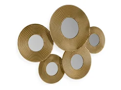 Espejo de pared art déco de metal dorado KINSKY - L 86 x H 68 cm