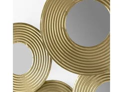 Espejo de pared art déco de metal dorado KINSKY - L 86 x H 68 cm