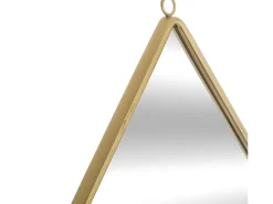 Espejo de pared asimétrico de metal dorado en forma de gota 28x39 cm, diseño moderno para fijar en la pared