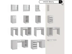 Espejo de pared blanco 70x10x65 sherry