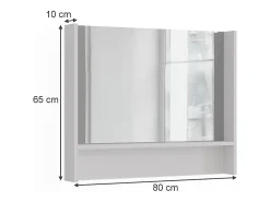 Espejo de pared blanco 80x10x65 sherry