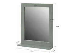 Espejo de Pared con 1 Estante Espejo de baño Color Gris Oscuro FRG129-SG SoBuy ES