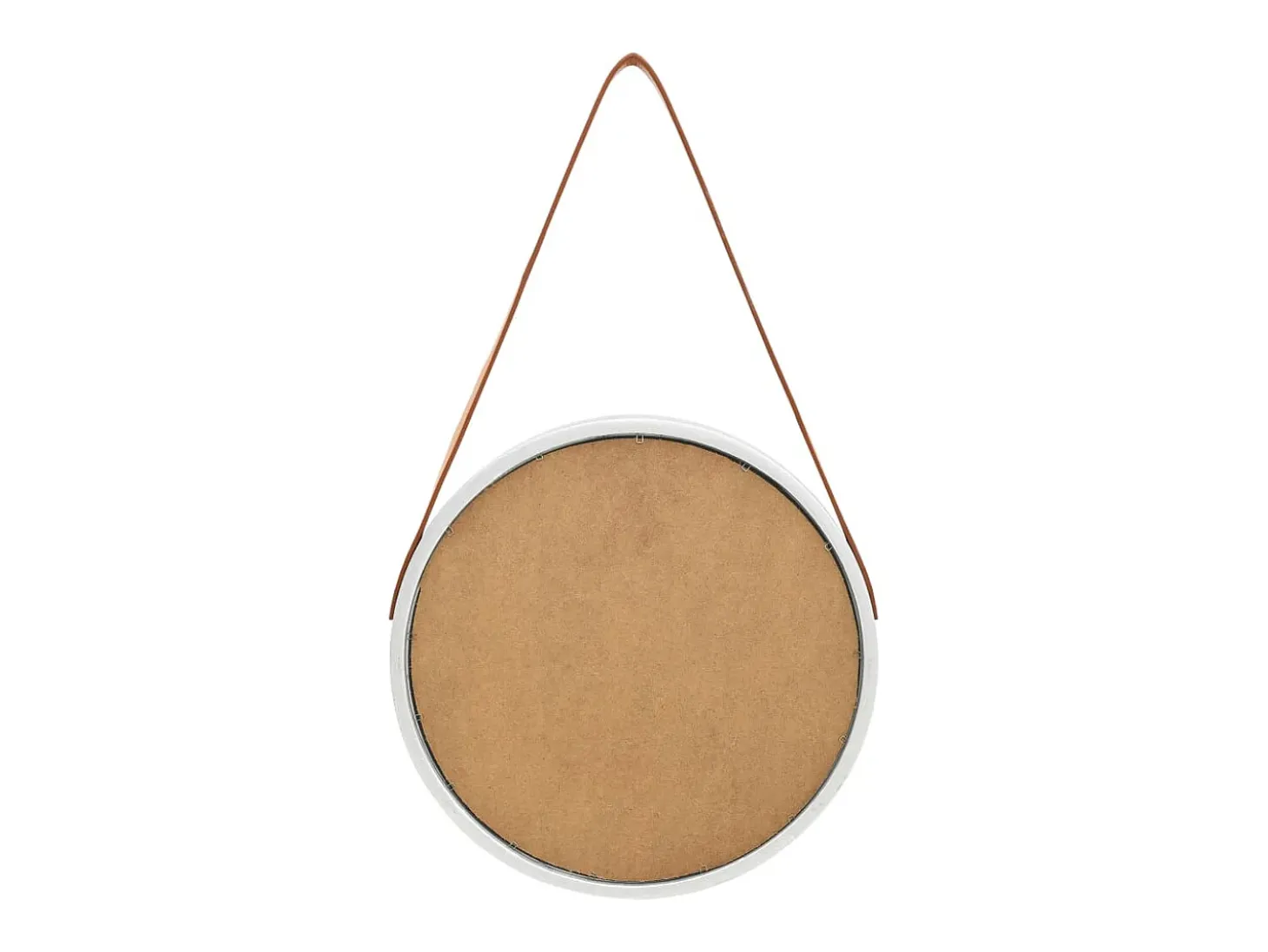 Espejo de pared con correa plateado 40 cm ES985582