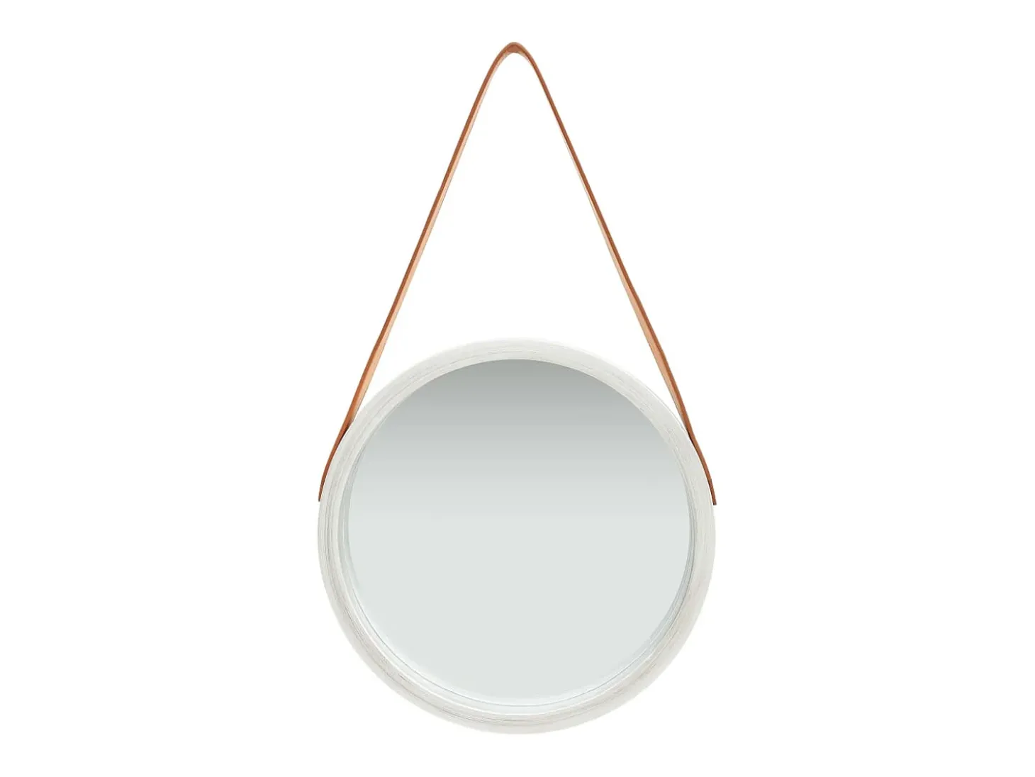 Espejo de pared con correa plateado 40 cm ES985582