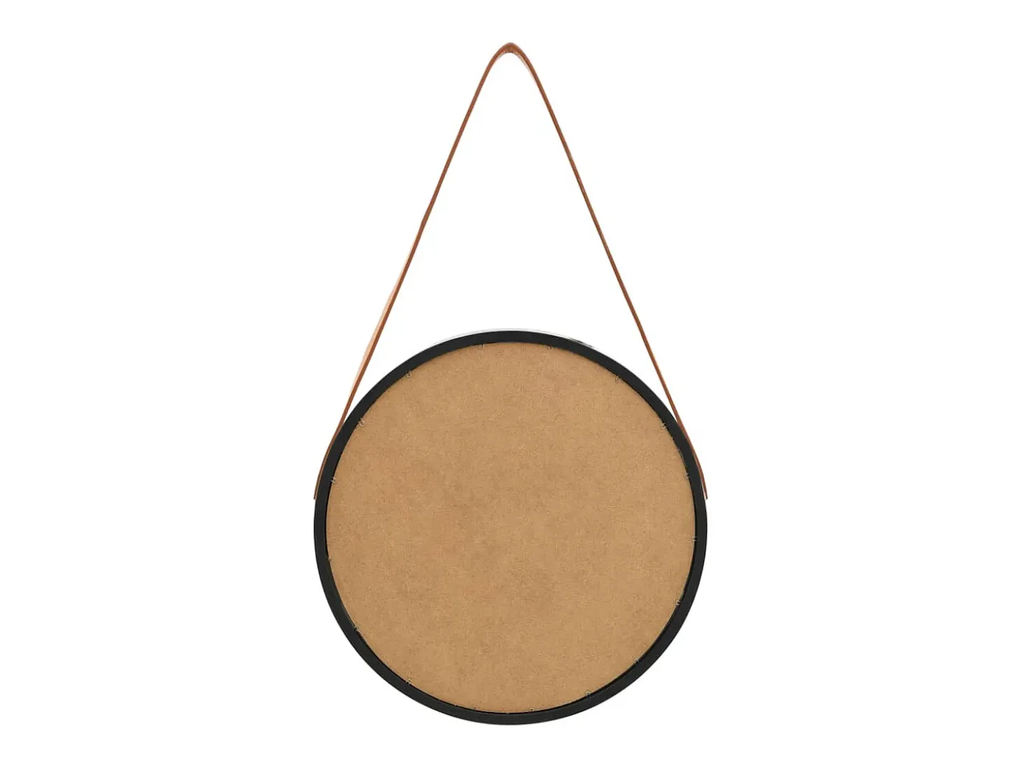 Espejo de pared con correa 40 cm Negro