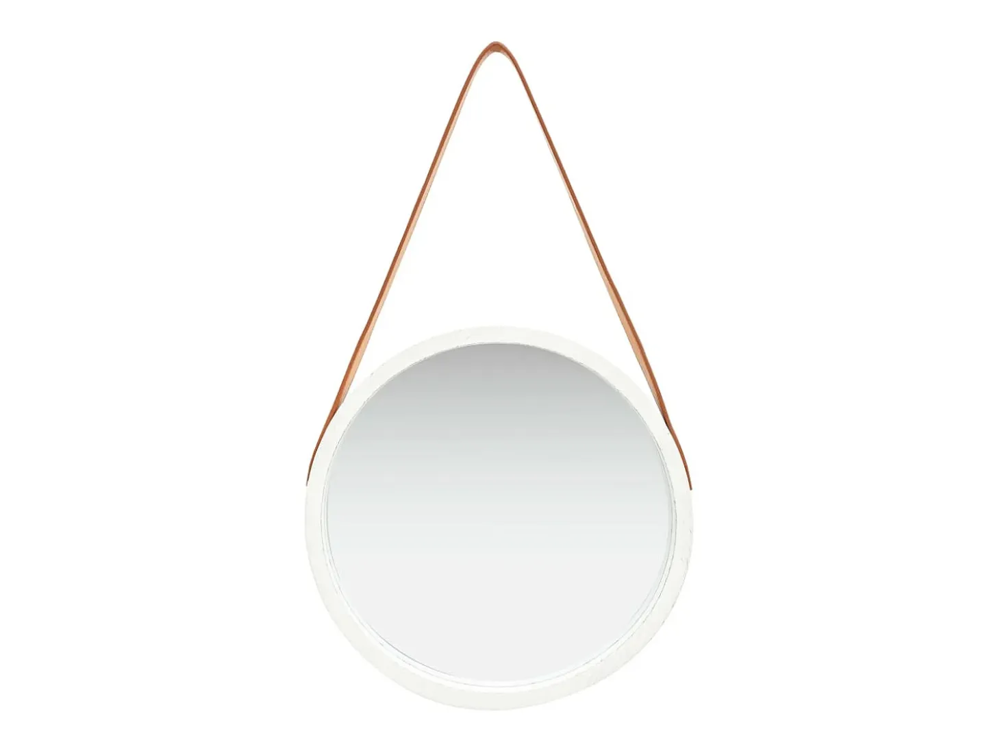 Espejo de pared con correa 40 cm Blanco