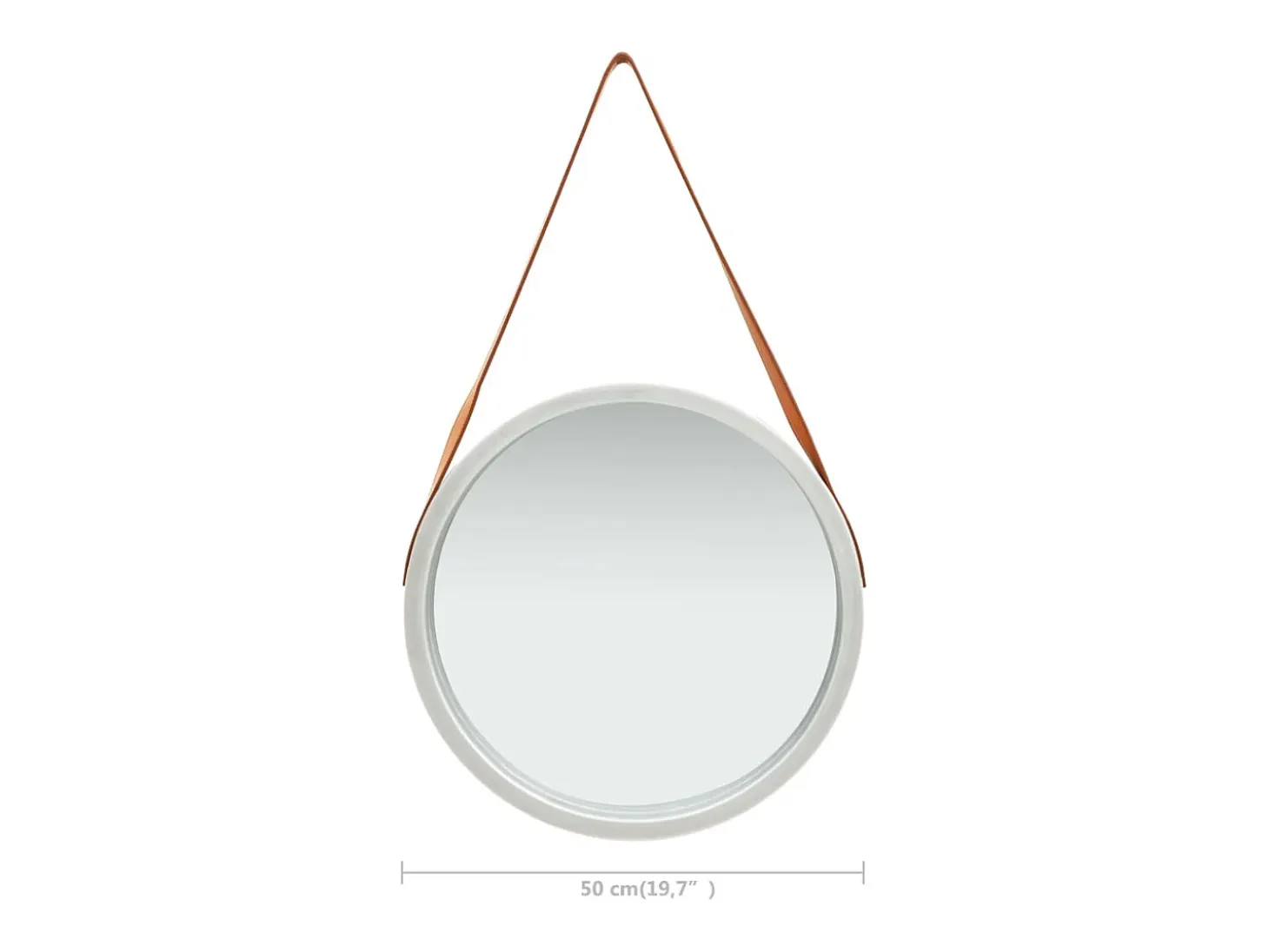 Espejo de pared con correa 50 cm Plata