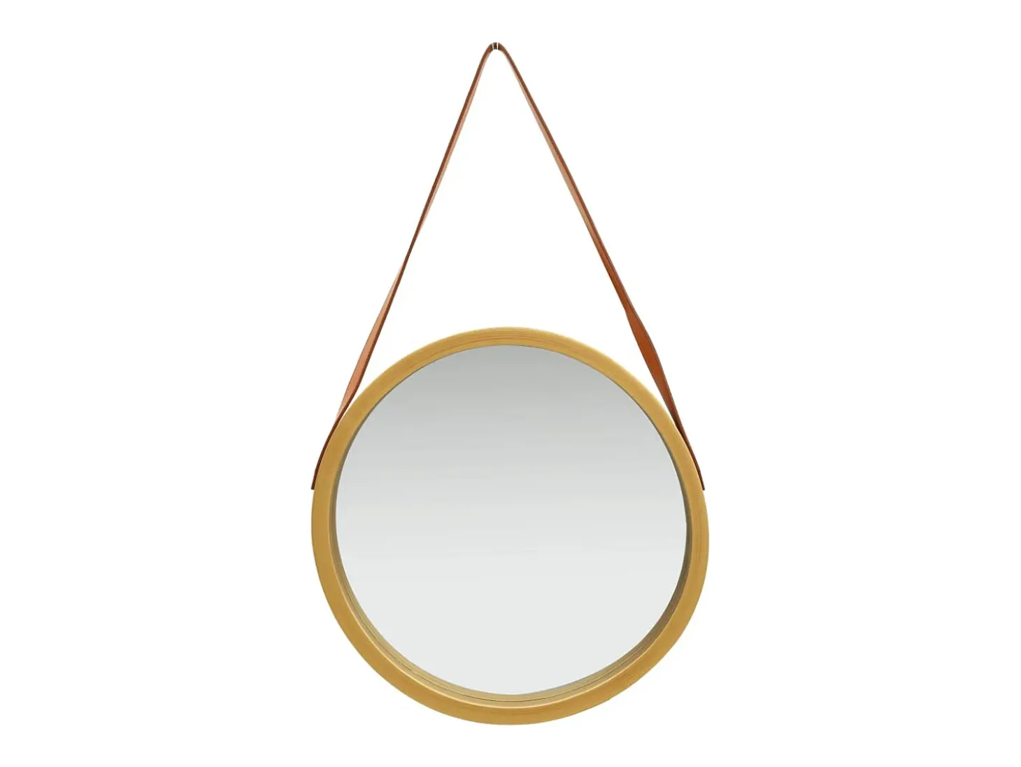 Espejo de pared con correa 50 cm Oro