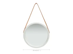 Espejo de pared con correa 40 cm Plata