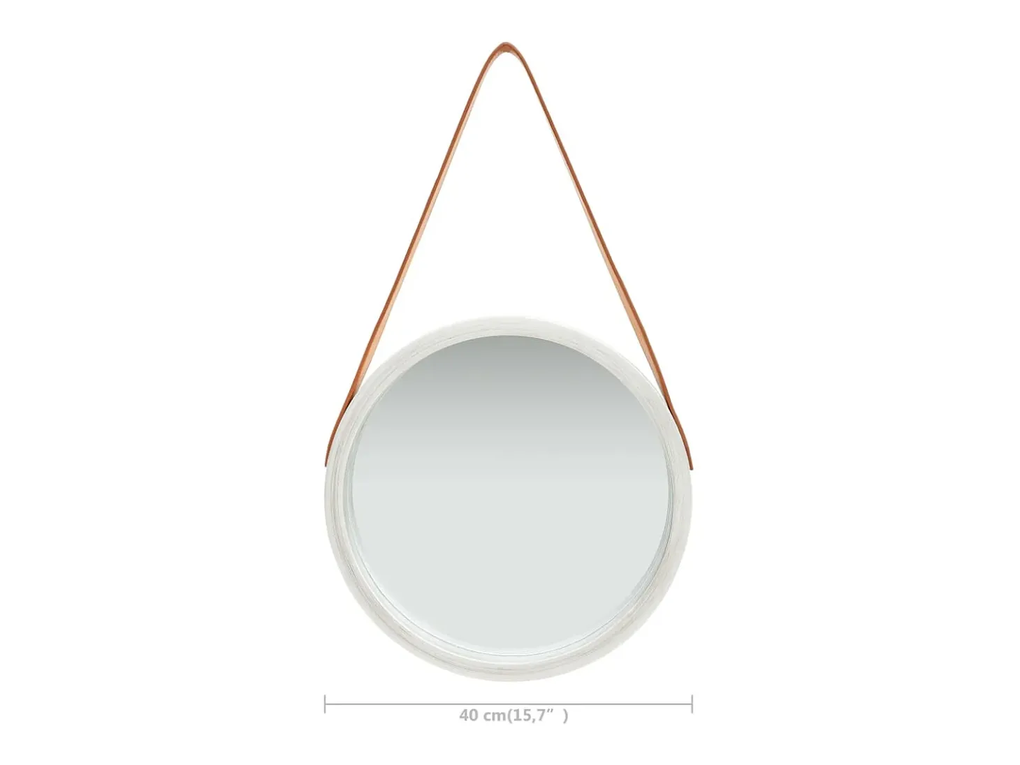 Espejo de pared con correa 40 cm Plata