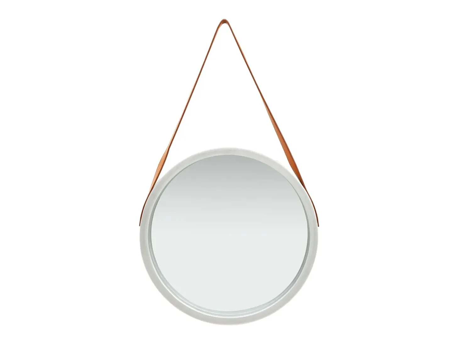 Espejo de pared con correa plateado 50 cm ES408067
