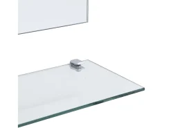 Espejo de pared con estante de vidrio templado 80x60 cm ES966737