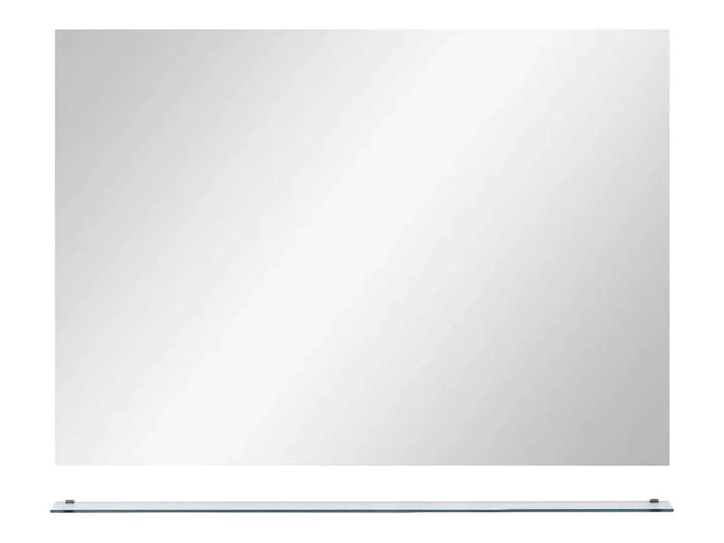 Espejo de pared con estante de vidrio templado 80x60 cm ES966737