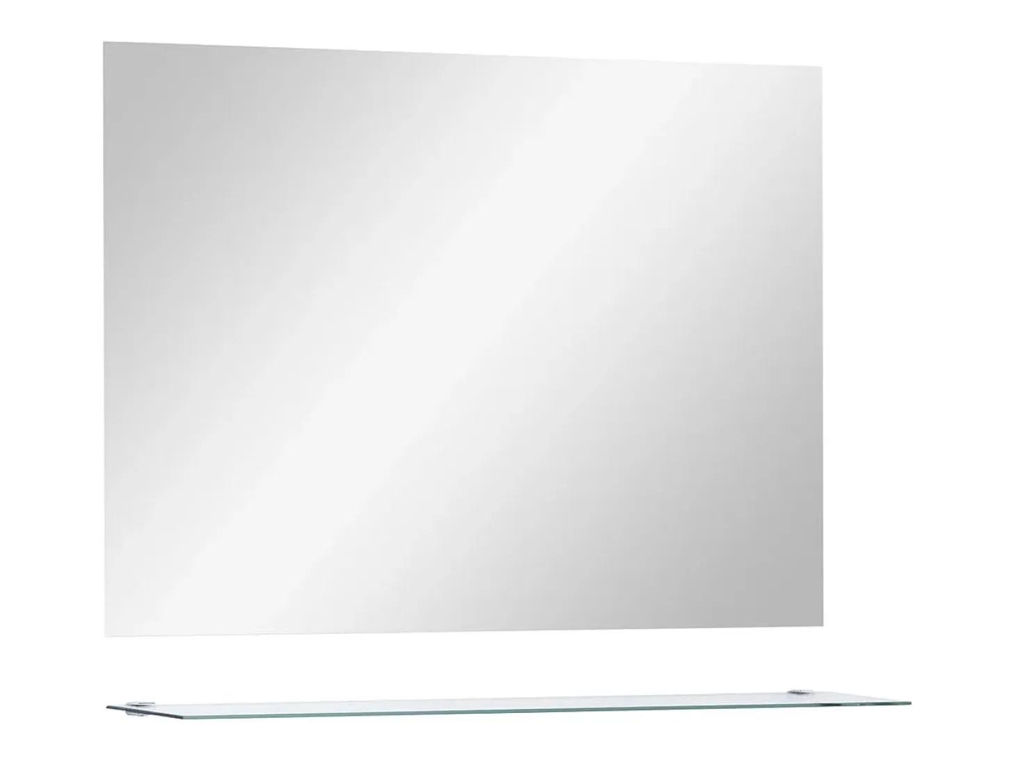 Espejo de pared con estante de vidrio templado 80x60 cm ES966737
